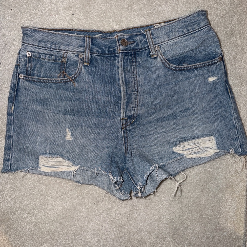 Free People Vintage Blue Jean Shorts
